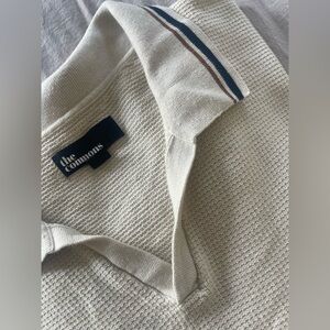 Elegant Ivory Sweater Polo Shirt for Men